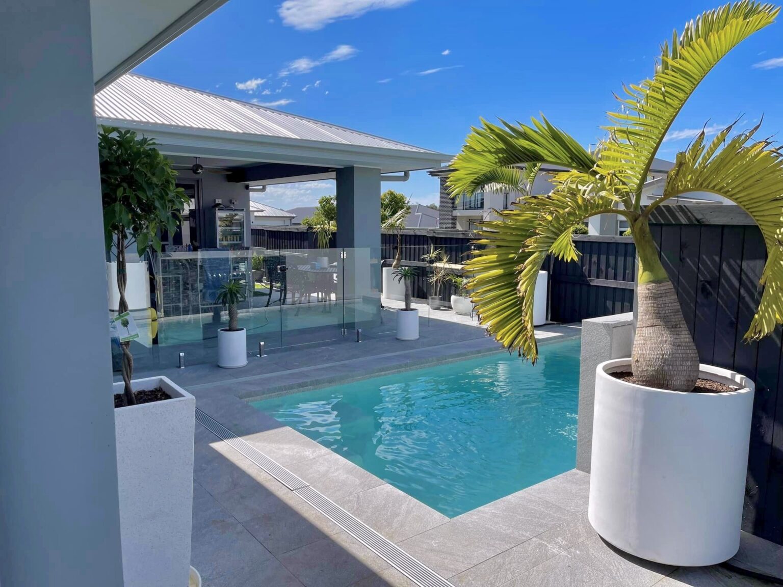 A Cheney Constructions custom pool built as part of a new home